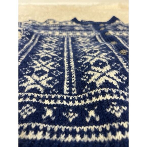 Vintage Womens XL Vintage Wool Cardigan Knit Sweater Button Up Fair Isle Nordic - Picture 8 of 9